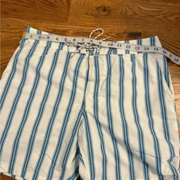 J.Crew JCrew Mens white blue stripe 7" Breaker swim board shorts swimwear BF681 - Picture 11 of 12